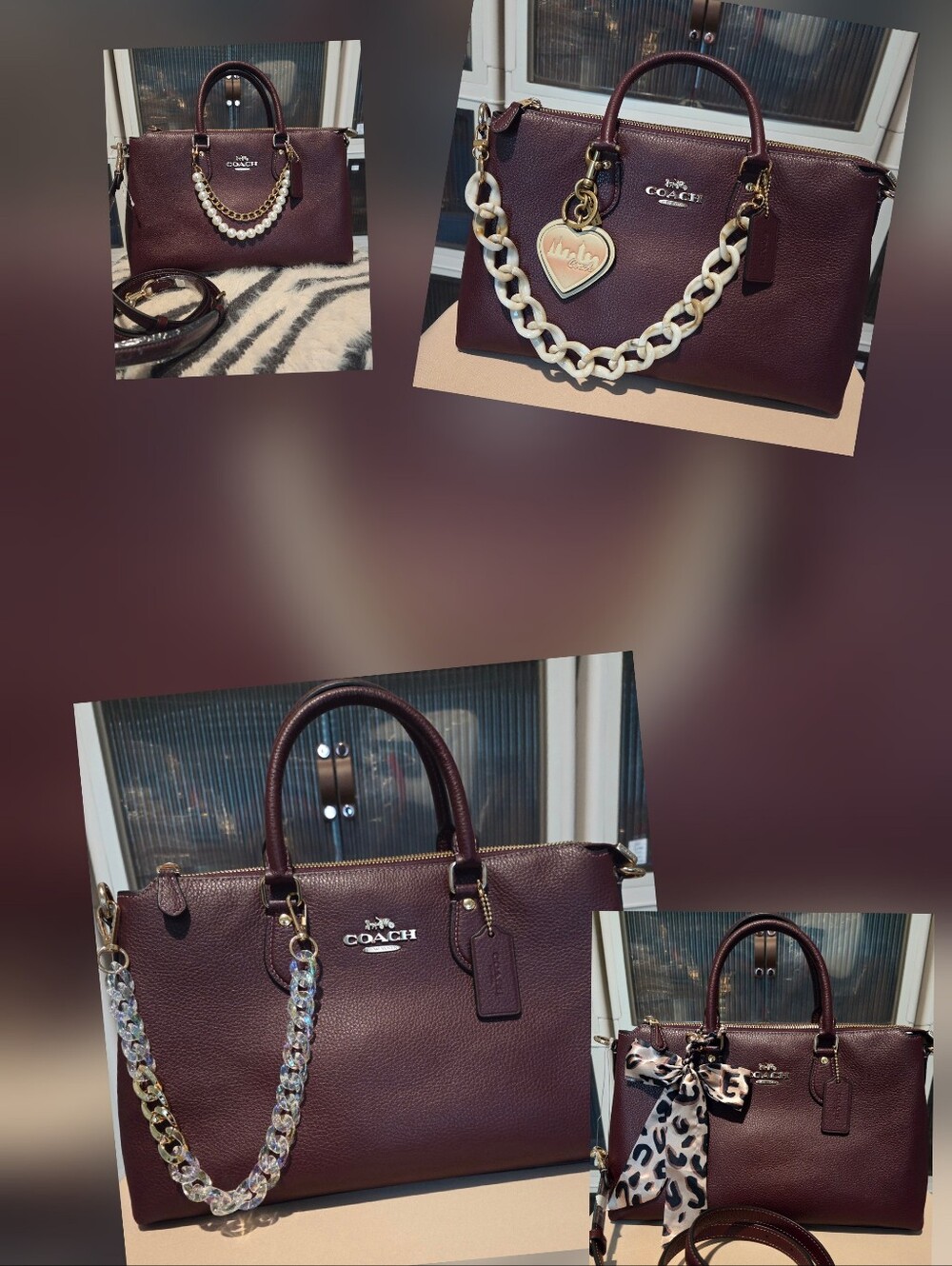 NWT Coach Georgia Satchel - Color Merlot